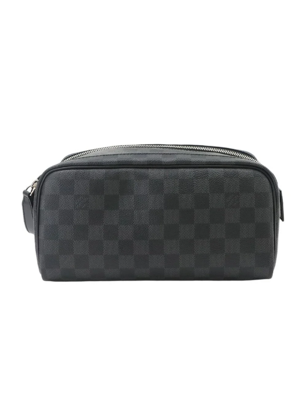 Louis Vuitton Damier Graphite Dopp Kit Hand Bag Black Gray